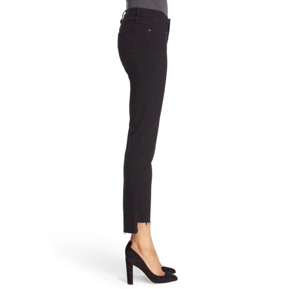 FRAME Denim Le High Straight Leg Staggered Raw Hem Jeans Black High Waist Sz 30 - Picture 12 of 13